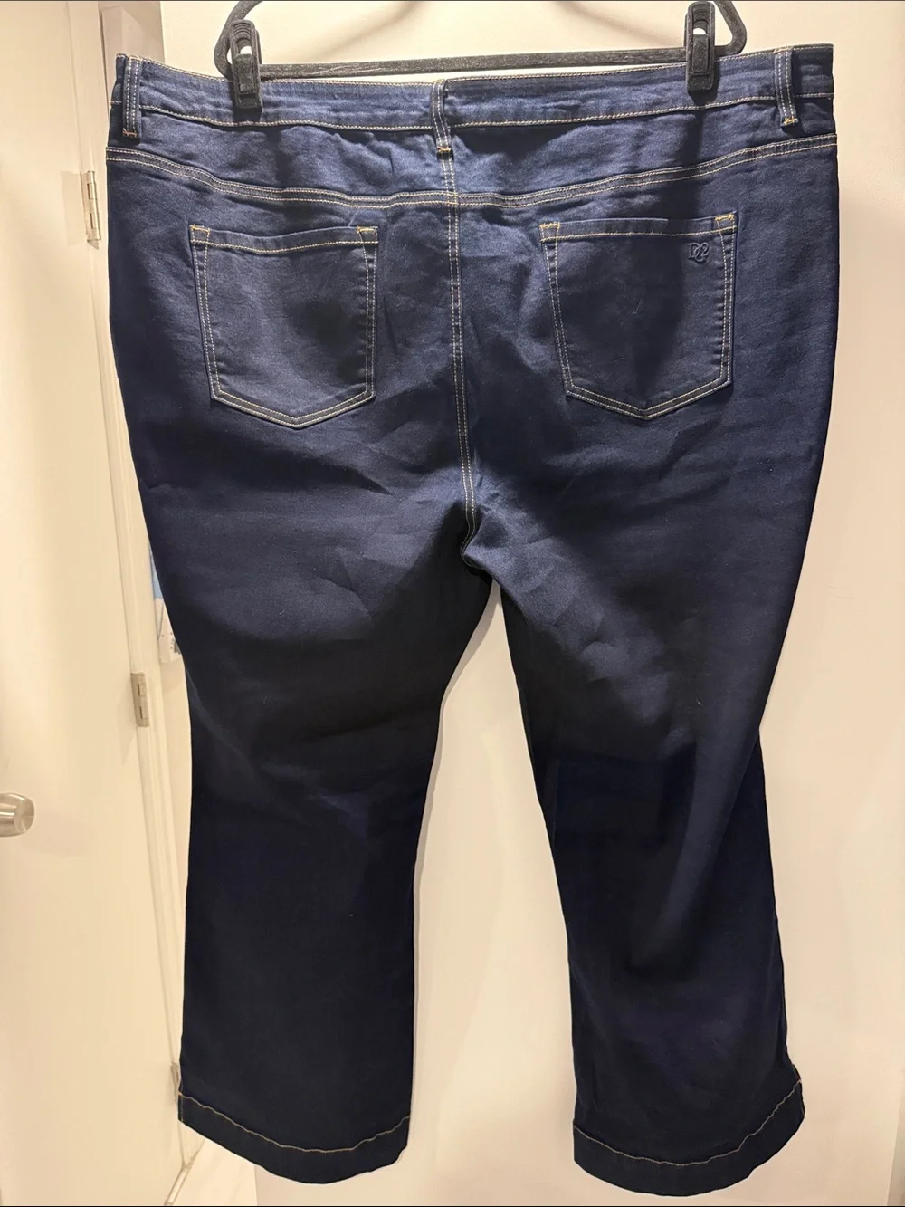 DG2 by Diane Gilman Dark Wash Button-Fly Pull On Jeans Flare Jeans
